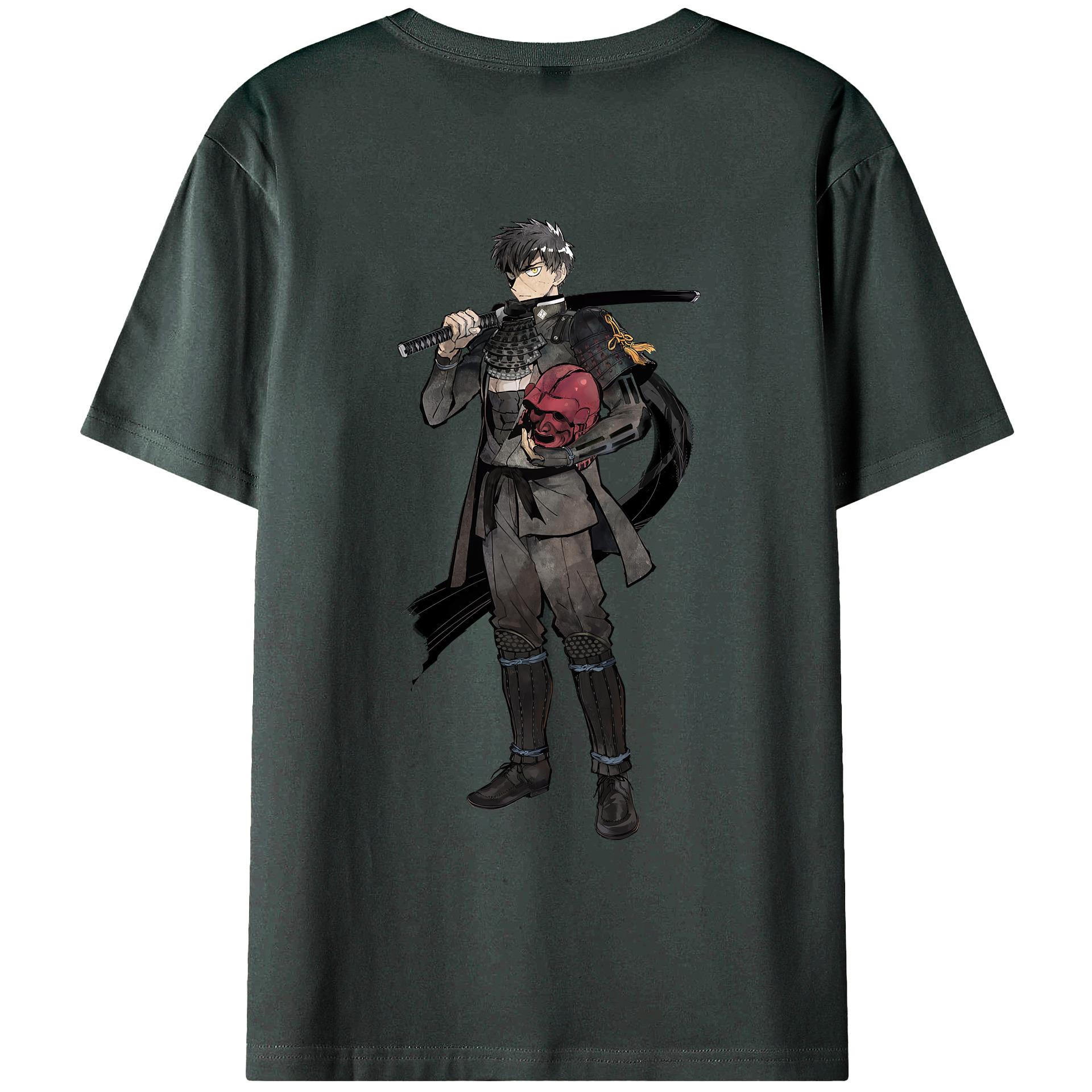 （画像用） 刀剣乱舞 Touken Ranbu 綿100％ メンズ半袖Tシャツ（バックプリント） 通気性